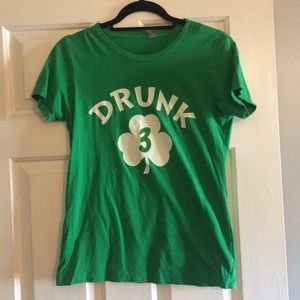 Drunk 3 St Patrick's woman's Tee size L